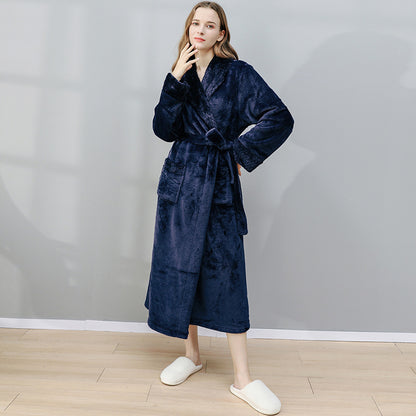 Winter Long Coral Fleece Sleepwear for Couple