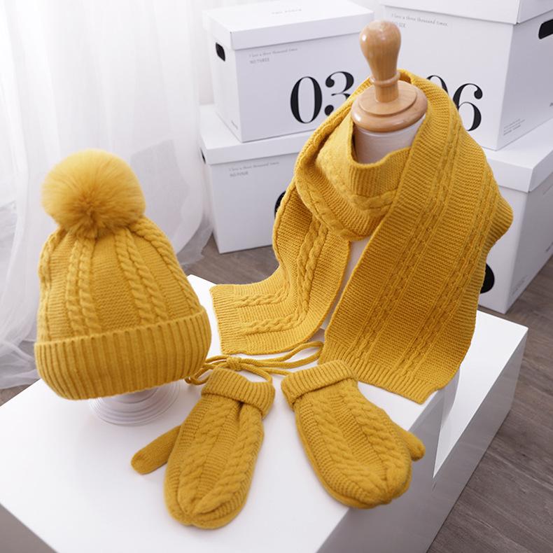 Kids Winter Kitting 3pcs/Set Hats&Scarfs&Gloves
