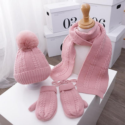 Kids Winter Kitting 3pcs/Set Hats&Scarfs&Gloves