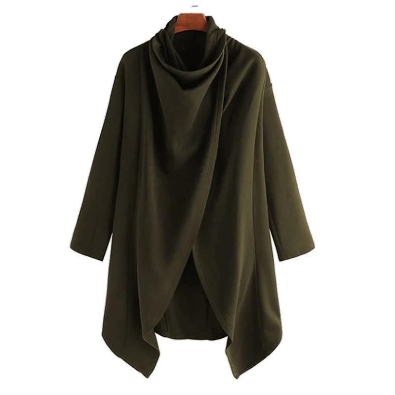 Men's Street Style Punk High Neck Irregular Cape Trenchcoat-STYLEGOING