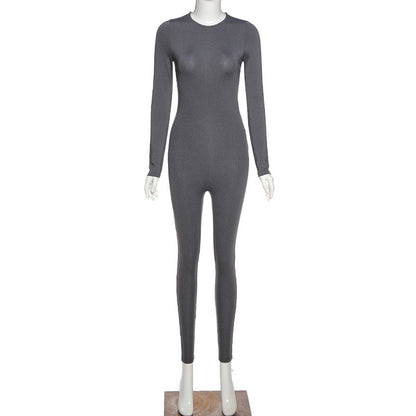 Sexy High Waist Long Sleeves Yoga Sporting Jumpsuits