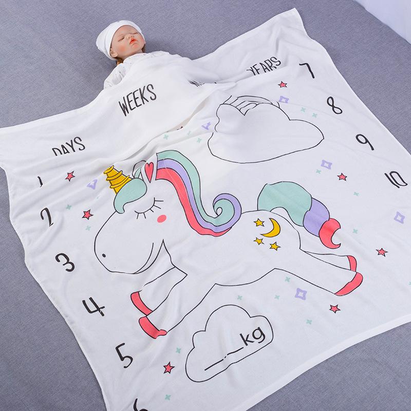 Animal Print Bamboo Fibre Ultra Light Baby Blanket-Horse-110*110-Free Shipping at meselling99