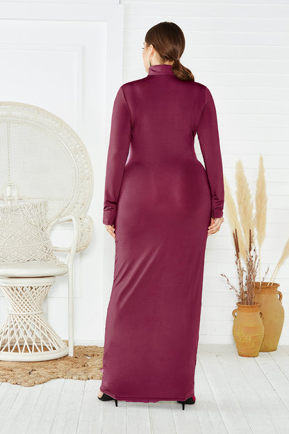 Elegant Turtleneck Plus Sizes Dresses