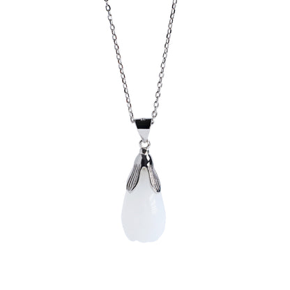 Elegant Sterling Sliver Nephrite Necklace for Mother's Gift