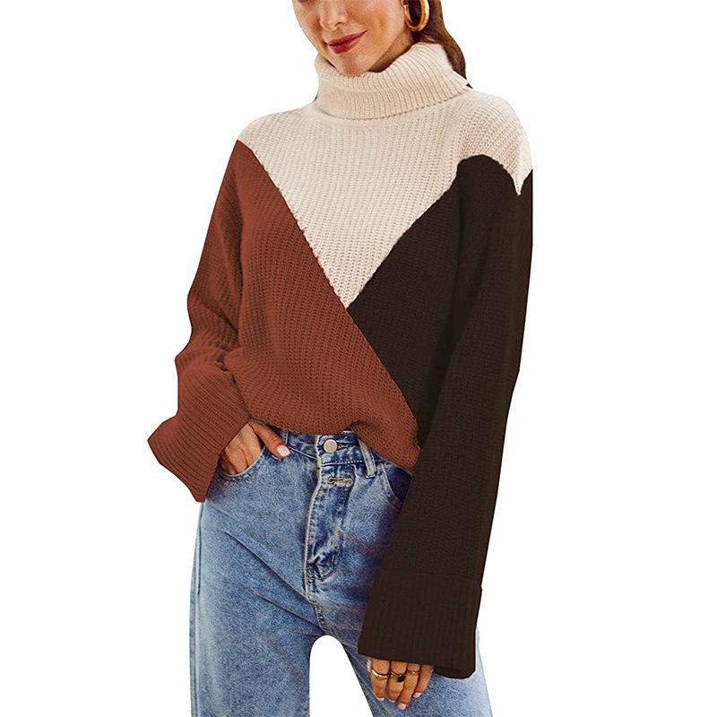 Leisure High Neck Knitting Hoodies Sweaters for Women