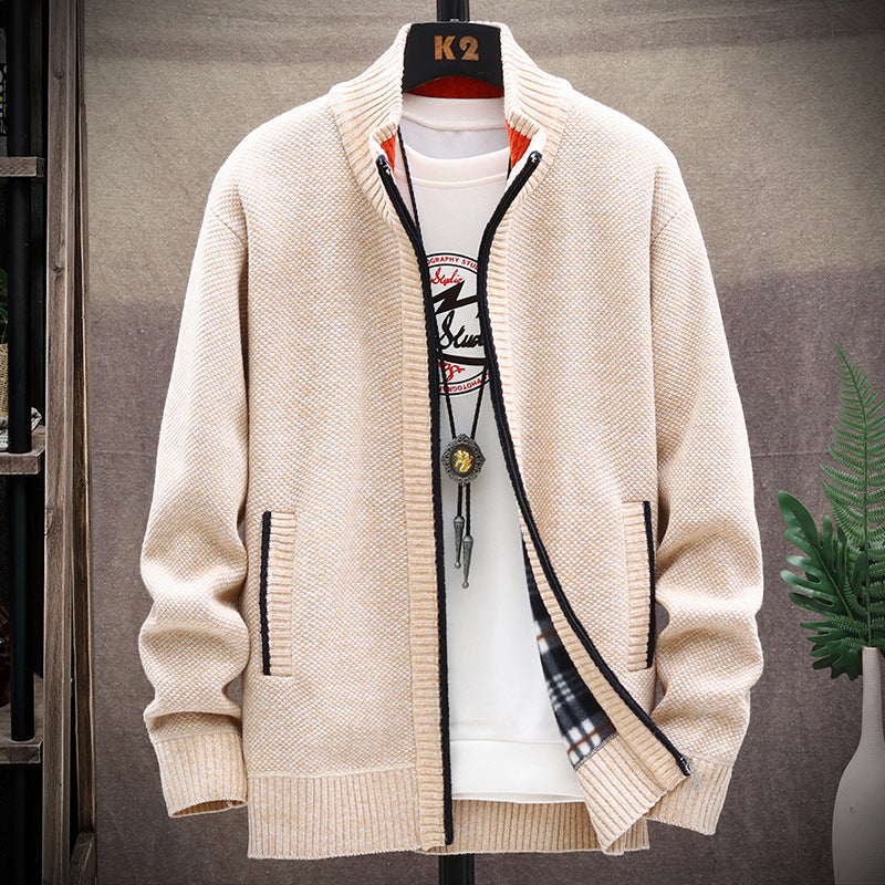 Plus Size Warm Men's Knitting Overcoat