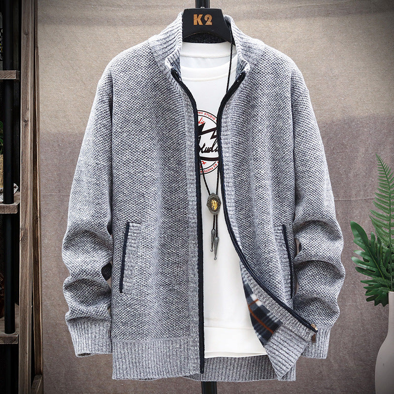 Plus Size Warm Men's Knitting Overcoat