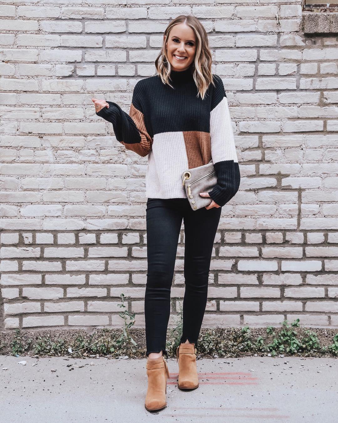 High Neck Long Sleeves Knitting Sweaters-STYLEGOING
