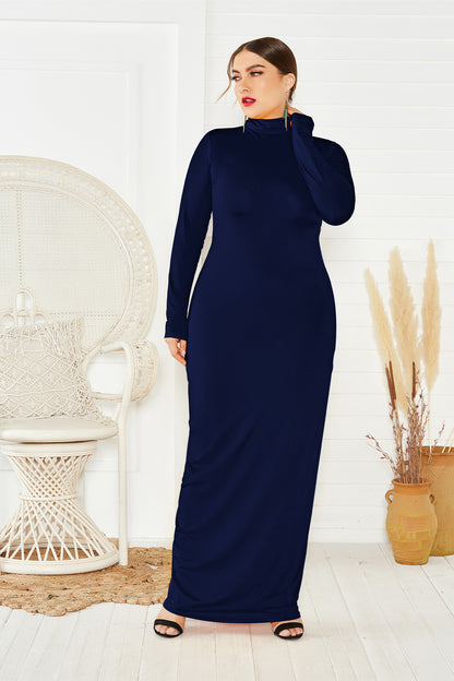 Elegant Turtleneck Plus Sizes Dresses