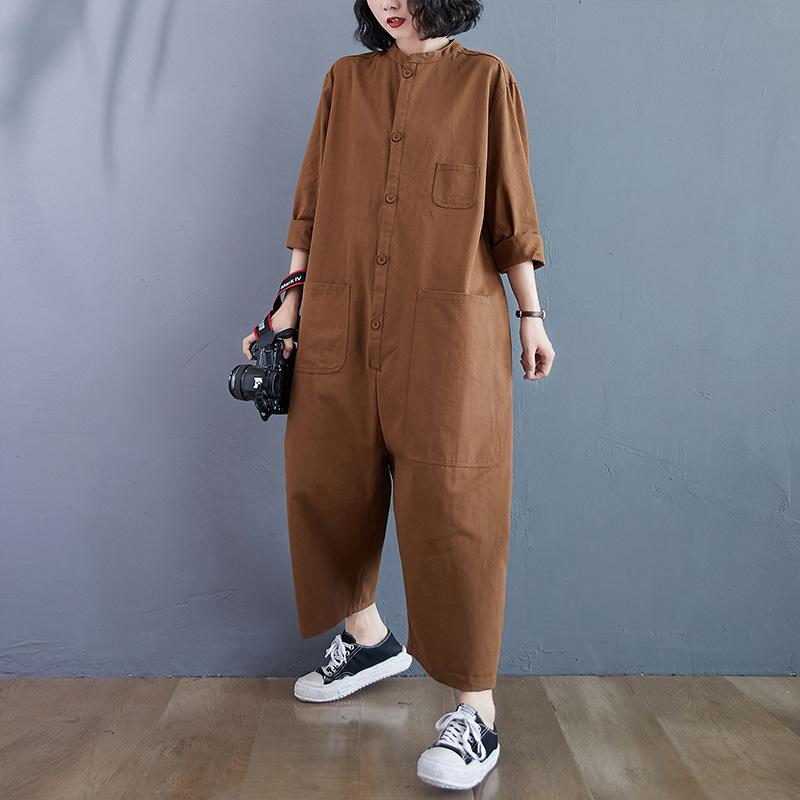 Women Long Sleeves Loose Jumpsuits-STYLEGOING
