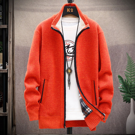 Plus Size Warm Men's Knitting Overcoat