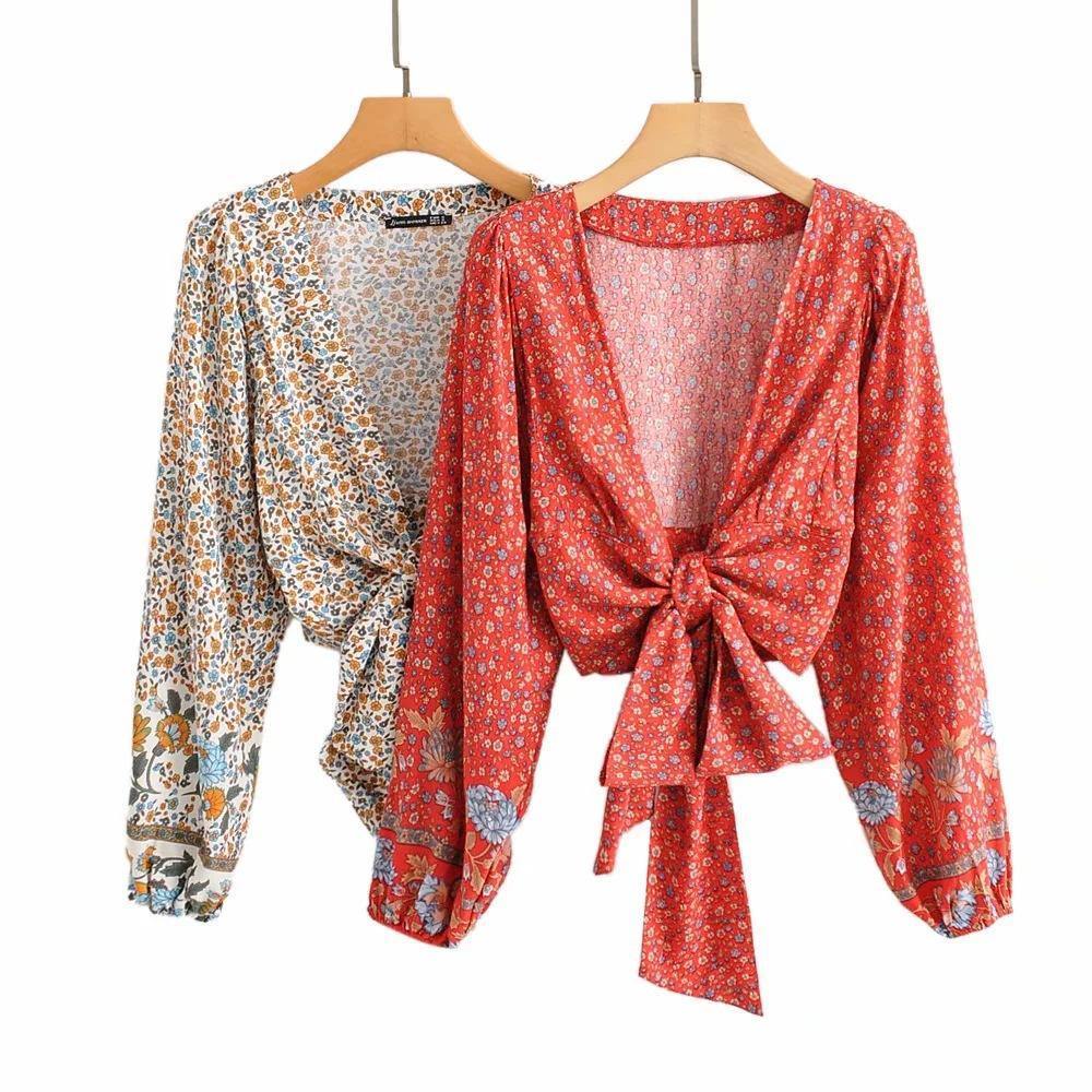 Women Bohemia Bottom Lace Top Blouses-STYLEGOING