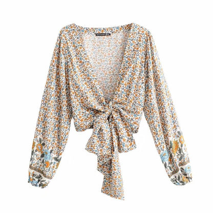 Women Bohemia Bottom Lace Top Blouses-STYLEGOING