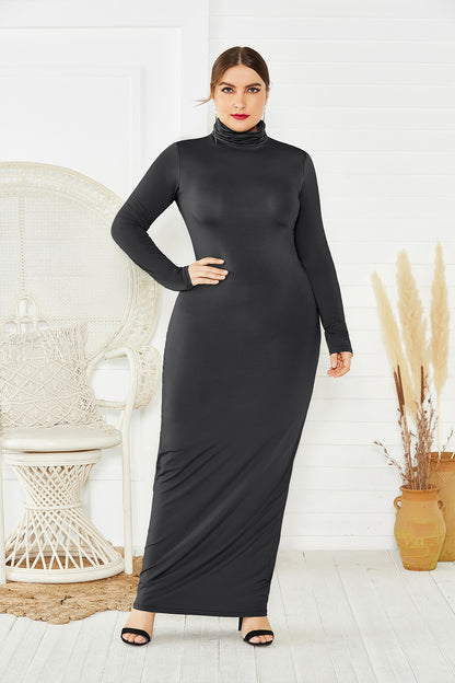 Elegant Turtleneck Plus Sizes Dresses