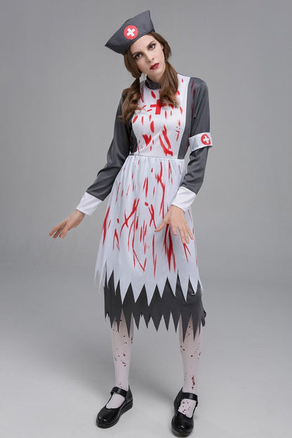 Women Horriable Nurse Cosplay Costume for Halloween