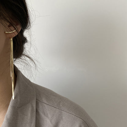 Glossy Tassle Design Women Drop Earrings