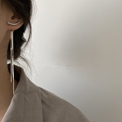 Glossy Tassle Design Women Drop Earrings
