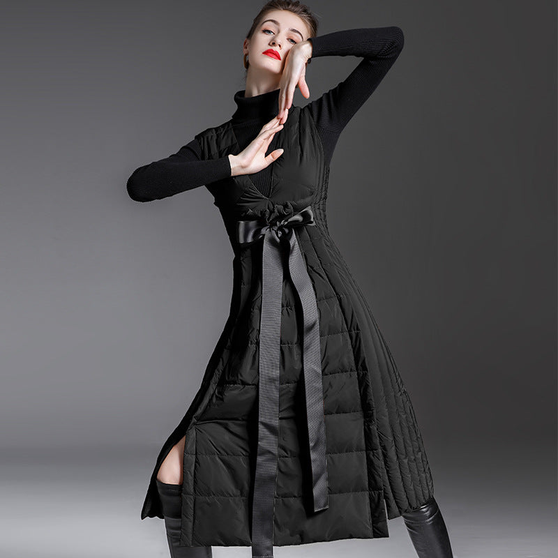Sleeveless Winter Long Down Vest for Women