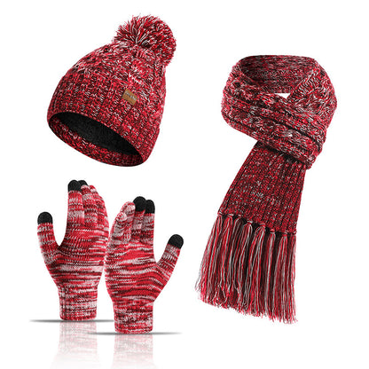 Women Winter Kntiting Colorful Hats&scarfs Sets