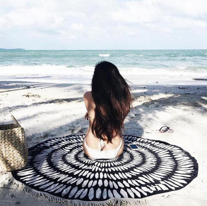 Women Summer Beach Fast Drying Print Beach Towel-STYLEGOING