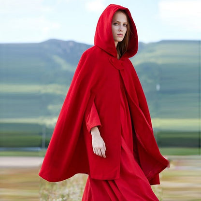 Women Loose Hoodies Cape Tops