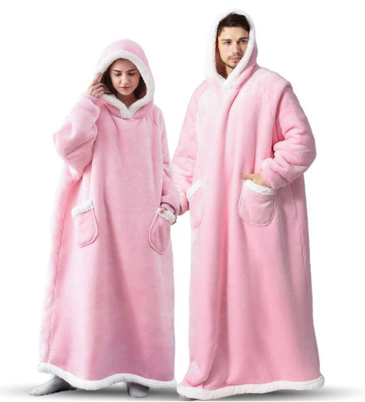 Winter Fleece Warm Long Hoodies Blanket