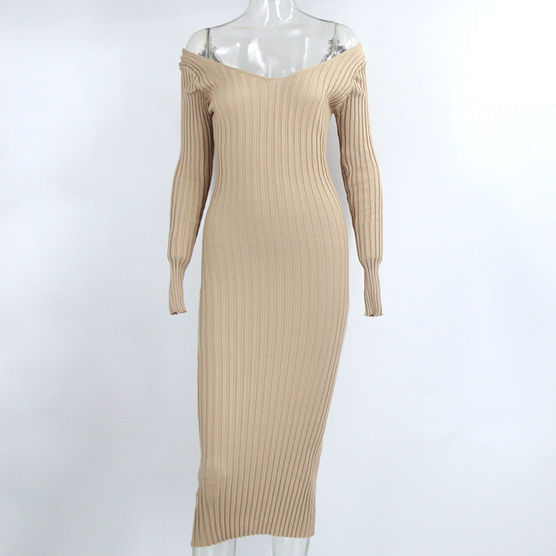 Sexy Off The Shoulder Knitting Dresses for Women