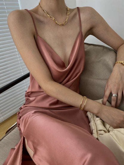 Sexy Designed Luxury Satin Sleeveless Party Dresses