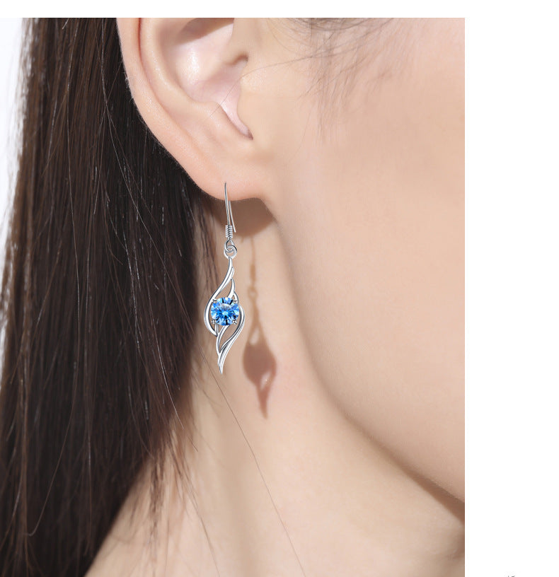 Fashion The Wings of The Angel Design Sterling Sliver Hook Earrings