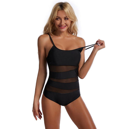 Women Summer One Piece Net Beach Swimsuits-STYLEGOING
