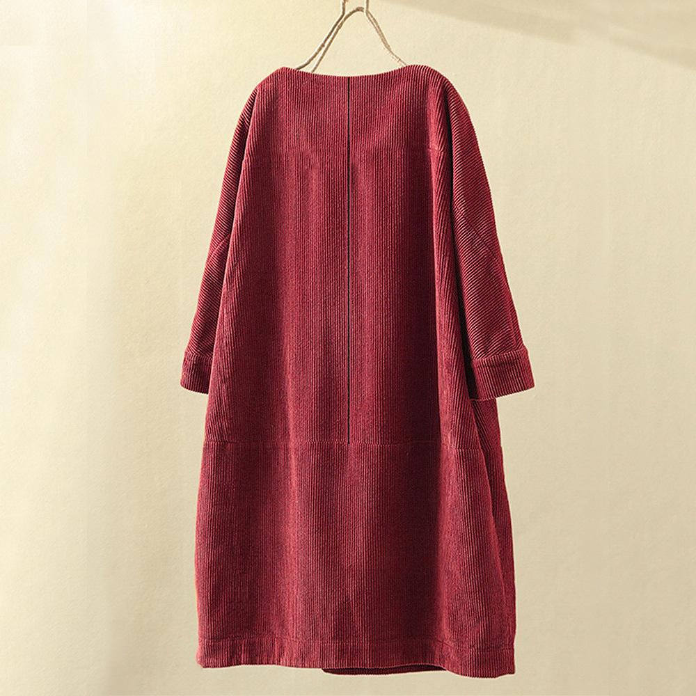 Women Casual Corduroy Fall Dresses