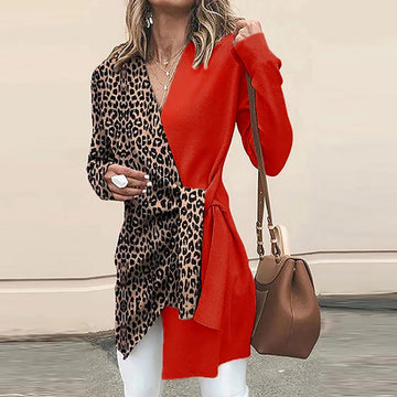 Classy Leopard Casual Blazer Overcoat-STYLEGOING