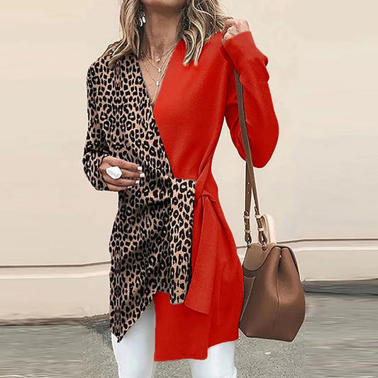 Classy Leopard Casual Blazer Overcoat-STYLEGOING