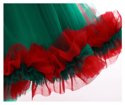 Merry Christmas Girl's Party Princess Dresses (Headband Included)