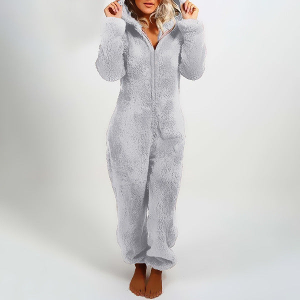 Plus Sizes Women Fleece Jumpsuits Sleepwear