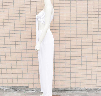 Sexy Women Strapless Tops+loose Pants Suits-STYLEGOING