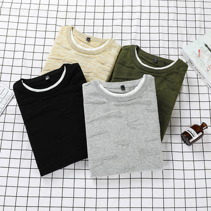 Casual Round Neck Knitted Sweaters for Men
