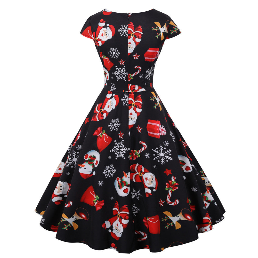 Merry Christmas Short Sleeves Dresses