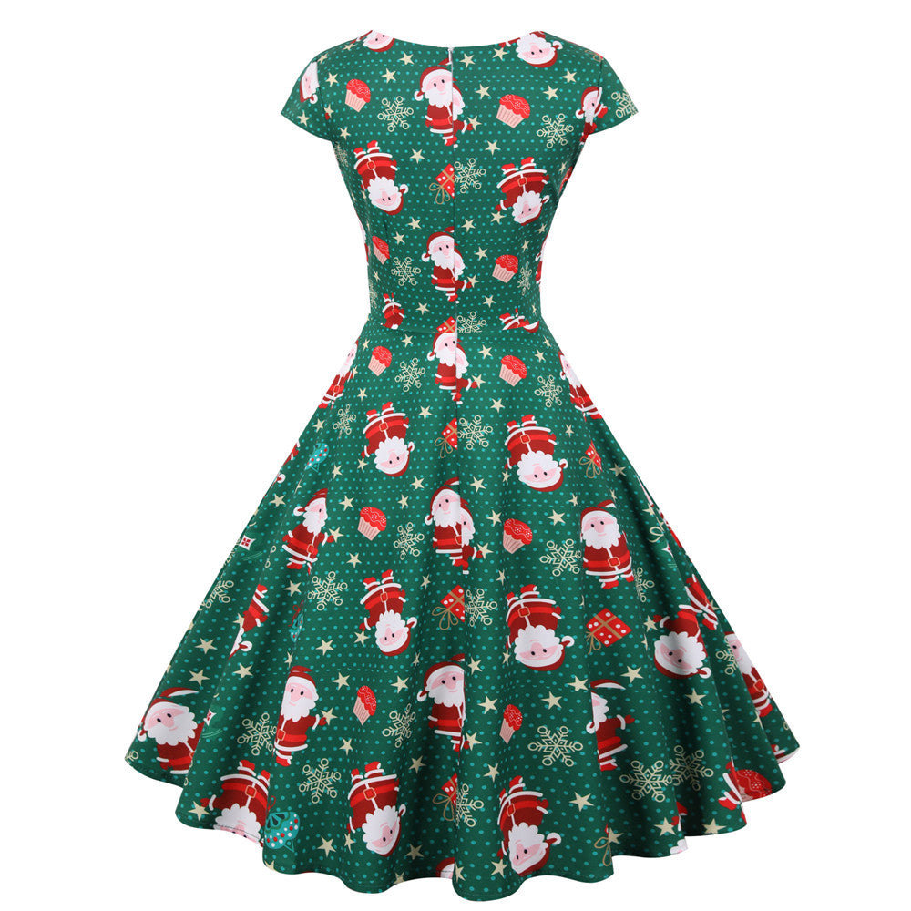 Merry Christmas Short Sleeves Dresses