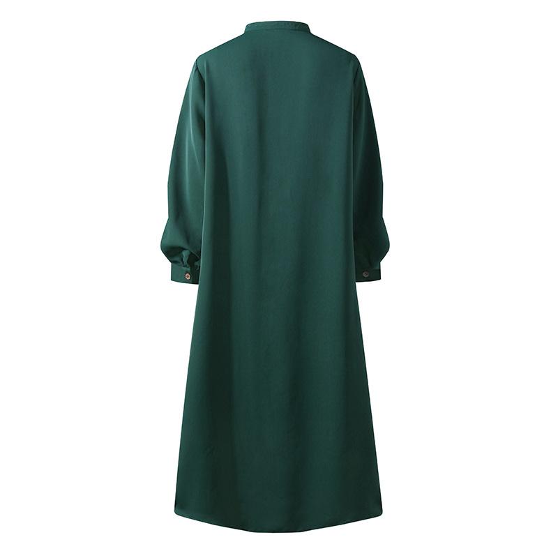 Women Leisure Long Sleeves Shirt Dresses-STYLEGOING