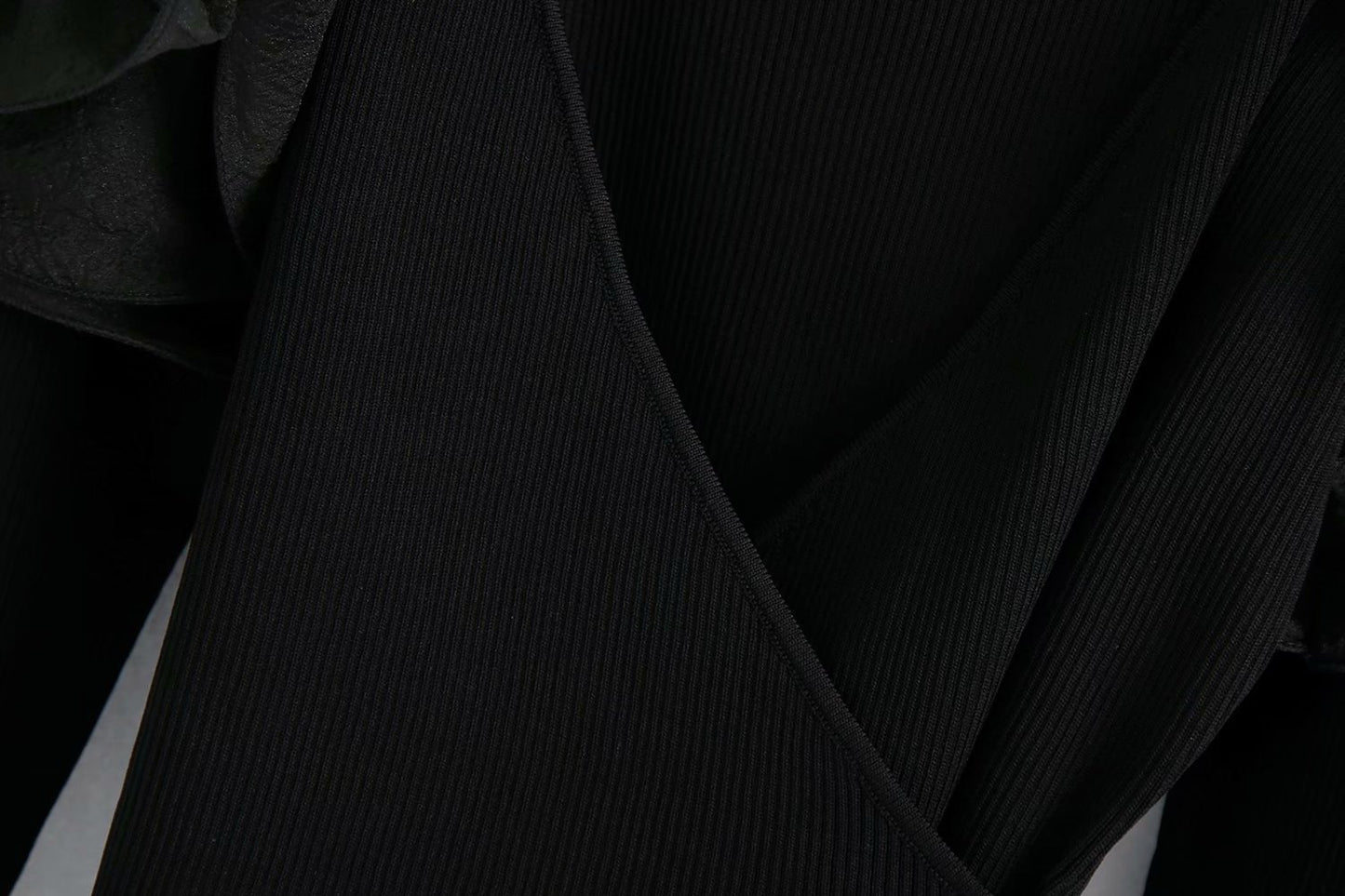 Sexy Black V Neck Knitting Long Sleeves Shirts