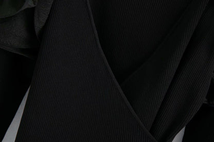 Sexy Black V Neck Knitting Long Sleeves Shirts