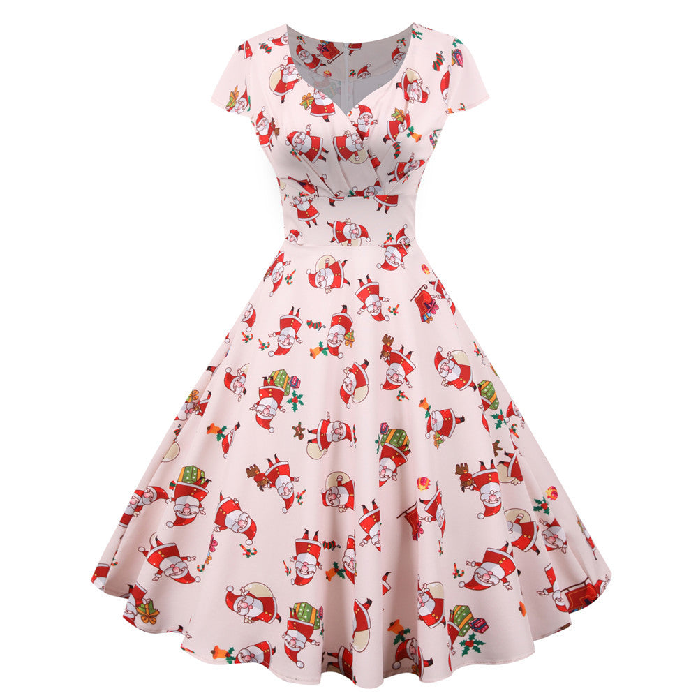 Merry Christmas Short Sleeves Dresses