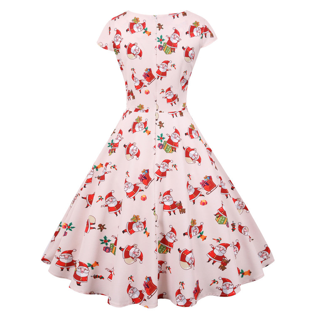 Merry Christmas Short Sleeves Dresses