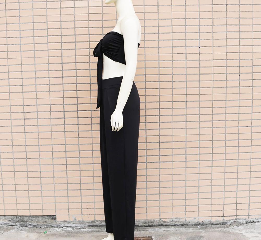 Sexy Women Strapless Tops+loose Pants Suits-STYLEGOING