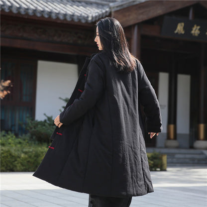Vintage Cotton Winter Long Overcoats for Women