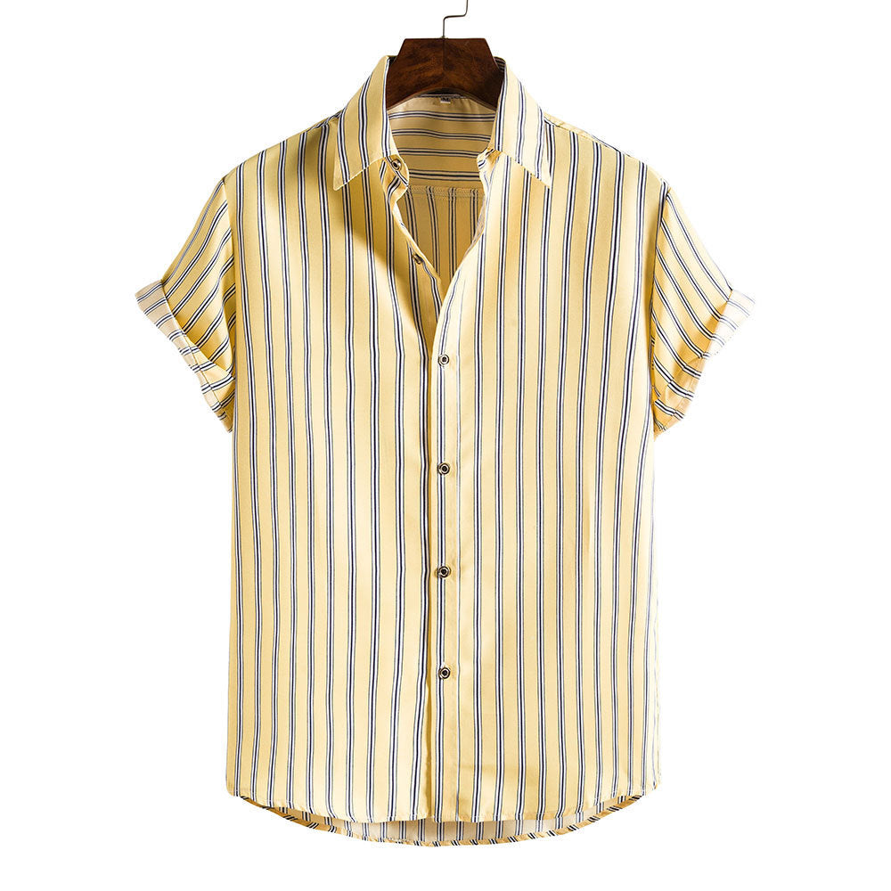 Men's Striped Short Sleeves Summer Beach T Shirts
