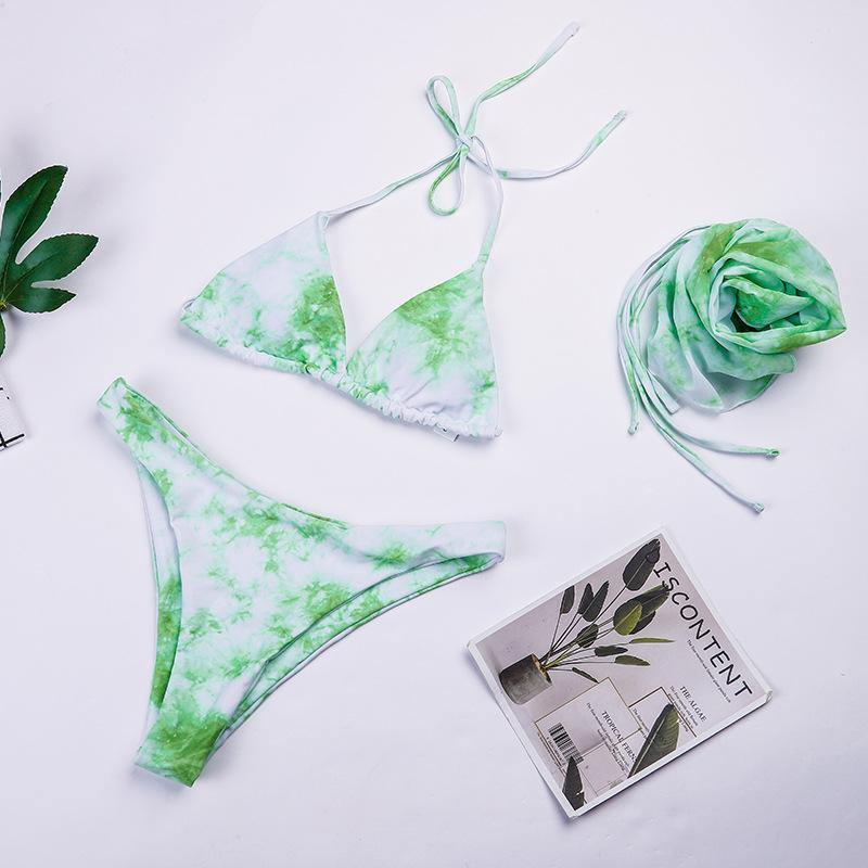Fashion Floral Print 3pcs Bikini Swimwear-STYLEGOING