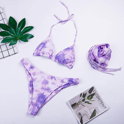Fashion Floral Print 3pcs Bikini Swimwear-STYLEGOING