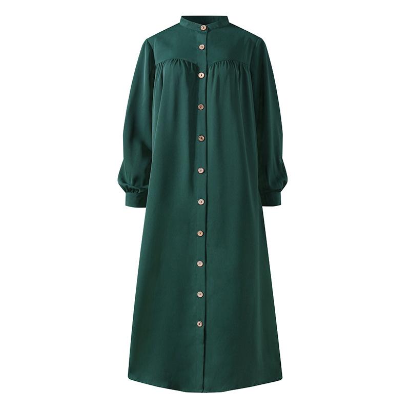 Women Leisure Long Sleeves Shirt Dresses-STYLEGOING